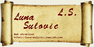 Luna Šulović vizit kartica